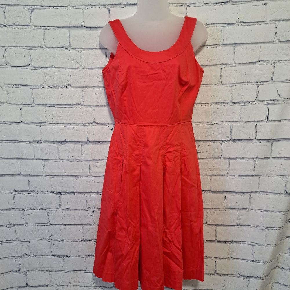 CALVIN KLEIN Fit and Flare Dress Size 6 Coral